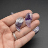 Natural Chevron Amethyst Semi-precious Gemstone Carved Feather Wing Pendants - 3 Sizes