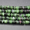 High Quality Grade A Natural Ruby Zoisite Semi-precious Gemstone Rondelle / Spacer Beads - 6mm x 2mm - 15'' Strand