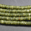 High Quality Grade A Natural Green Jade Semi-precious Gemstone Rondelle / Spacer Beads - 6mm x 2mm - 15'' Strand