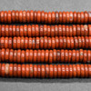 High Quality Grade A Natural Red Jasper Semi-precious Gemstone Rondelle / Spacer Beads - 6mm x 2mm - 15'' Strand