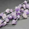 Raw Natural Lavender Amethyst Semi-precious Gemstone Chunky Nugget Beads - 15mm - 25mm x 9mm - 16mm - 15'' Strand
