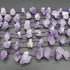 Raw Natural Lavender Amethyst Semi-precious Gemstone Chunky Nugget Beads - 10mm - 15mm x 8mm - 12mm - 15'' Strand
