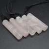 Natural Rose Quartz Semi-precious Gemstone Cylinder Pendant - Length 5.5cm - 6cm - 1 Count