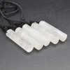 Natural Crystal Quartz Semi-precious Gemstone Cylinder Pendant - Length 5.5cm - 6cm - 1 Count