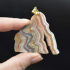 Natural Mexican Crazy Lace Agate Semi-precious Gemstone Irregular Slice Pendant - 3cm - 6cm - 1 Count