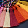 Rayon Silk Thread Thick Mala Jewellery Tassels - 8cm - Various Colours - 10 Count