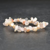 Natural Flower Agate Semi-precious Gemstone Chip , Nugget Beads Sample strand, Bracelet - 5mm - 8mm, 7.5''