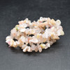Natural Flower Agate Semi-precious Gemstone Chip , Nugget Beads Sample strand, Bracelet - 5mm - 8mm, 7.5''