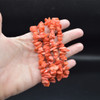 Peach Coral (Dyed) Semi-precious Gemstone Chip , Nugget Beads Sample strand, Bracelet - 5mm - 8mm, 7.5''