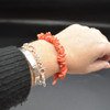 Peach Coral (Dyed) Semi-precious Gemstone Chip , Nugget Beads Sample strand, Bracelet - 5mm - 8mm, 7.5''