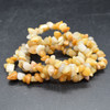 Natural Yellow Jade Semi-precious Gemstone Chip , Nugget Beads Sample strand, Bracelet - 5mm - 8mm, 7.5''