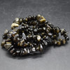 Natural Gold Sheen Obsidian Semi-precious Gemstone Chip , Nugget Beads Sample strand, Bracelet - 5mm - 8mm, 7.5''