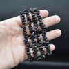 Natural Black Spinel Semi-precious Gemstone Chip , Nugget Beads Sample strand, Bracelet - 5mm - 8mm, 7.5''