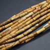High Quality Grade A Natural Picture Jasper Semi-precious Gemstone Round Tube Beads - 13mm x 4mm - 15'' Strand