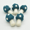 100% Wool Felt Mushrooms Toadstools - 6 Count - 6cm - 7 Colours