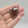 Natural Smoky Quartz Semi-precious Faceted Heart Gemstone Pendant - 3.5cm