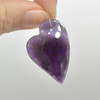 Natural Amethyst Semi-precious Faceted Heart Gemstone Pendant - 3.5cm