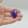 Natural Amethyst Semi-precious Faceted Heart Gemstone Pendant - 3.5cm