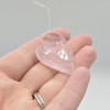 Natural Rose Quartz Semi-precious Faceted Heart Gemstone Pendant - 3.5cm