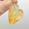 Heat Treated Citrine Semi-precious Faceted Heart Gemstone Pendant - 3.5cm