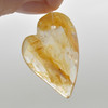 Natural Yellow Hematoid Quartz Semi-precious Faceted Heart Gemstone Pendant - 3.5cm