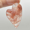 Natural Red Hematoid Quartz Semi-precious Faceted Heart Gemstone Pendant - 3.5cm