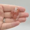 Natural Red Hematoid Quartz Semi-precious Faceted Heart Gemstone Pendant - 3.5cm