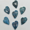 Natural Apatite Semi-precious Faceted Heart Gemstone Pendant - 3.5cm