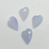 Natural Blue Chalcedony Semi-precious Faceted Heart Gemstone Pendant - 3.5cm
