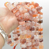 Red Hematoid Quartz Semi-Precious Gemstone Irregular Chunky FACETED Rondelle Beads - 8mm x 14mm -  15'' Strand