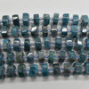 Apatite Semi-Precious Gemstone Irregular Chunky FACETED Rondelle Beads - 8mm x 14mm -  15'' Strand