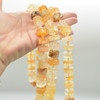 Yellow Hematoid Quartz Semi-Precious Gemstone Irregular Chunky FACETED Rondelle Beads - 8mm x 14mm -  15'' Strand