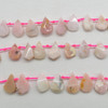 Natural Polished Pink Peruvian Opal Semi-precious Gemstone Irregular Teardrop, Pendant Beads - 13 - 16mm x 10 - 12mm - 15'' Strand