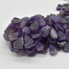 Natural Polished Amethyst Semi-precious Gemstone Irregular Teardrop, Pendant Beads - 15 - 20mm x 10 - 12mm - 15'' Strand