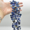 Natural Polished Lapis Lazuli Semi-precious Gemstone Irregular Teardrop, Pendant Beads - 15 - 20mm x 10 - 12mm - 15'' Strand