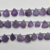 Natural Amethyst FROSTED / MATT Semi-precious Gemstone Irregular Teardrop, Pendant Beads - 13 - 16mm x 10 - 12mm - 15'' Strand