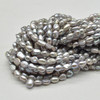 High Quality Grade A Freshwater Baroque Nugget Pearl Beads - Dyed - Grey - 4mm - 5mm - 14'' Strand