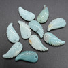 Natural Amazonite Semi-precious Gemstone Carved Feather Pendants - 3 Sizes
