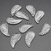 Natural Clear Crystal Quartz Semi-precious Gemstone Carved Feather Pendants - 3 Sizes