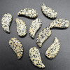 Natural Dalmatian Jasper Semi-precious Gemstone Carved Feather Pendants - 3 Sizes