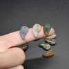 Natural Indian Agate (Fancy Jasper) Semi-precious Gemstone Carved Feather Pendants - 3 Sizes