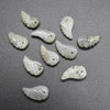 Natural Labradorite Semi-precious Gemstone Carved Feather Pendants - 2 Sizes