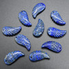 Natural Lapis Lazuli Semi-precious Gemstone Carved Feather Pendants - 3 Sizes