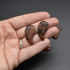 Natural Mahogany Obsidian Semi-precious Gemstone Carved Feather Pendants - 3 Sizes