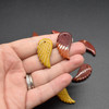 Natural Mookaite / Mookite Semi-precious Gemstone Carved Feather Pendants - 2 Sizes