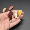Natural Mookaite / Mookite Semi-precious Gemstone Carved Feather Pendants - 2 Sizes