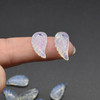 Opalite Moonstone (Man-made) Gemstone Carved Feather Pendants - 3 Sizes