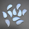 Opalite Moonstone (Man-made) Gemstone Carved Feather Pendants - 3 Sizes