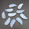 Opalite Moonstone (Man-made) Gemstone Carved Feather Pendants - 3 Sizes