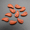 Natural Red Jasper Semi-precious Gemstone Carved Feather Pendants - 3 Sizes